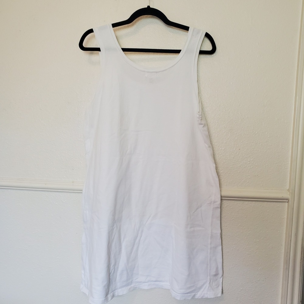 J. Crew Womens White 100% Cotton Scoop Neck Tank Dress Size Large Layering Basic - Picture 5 of 16